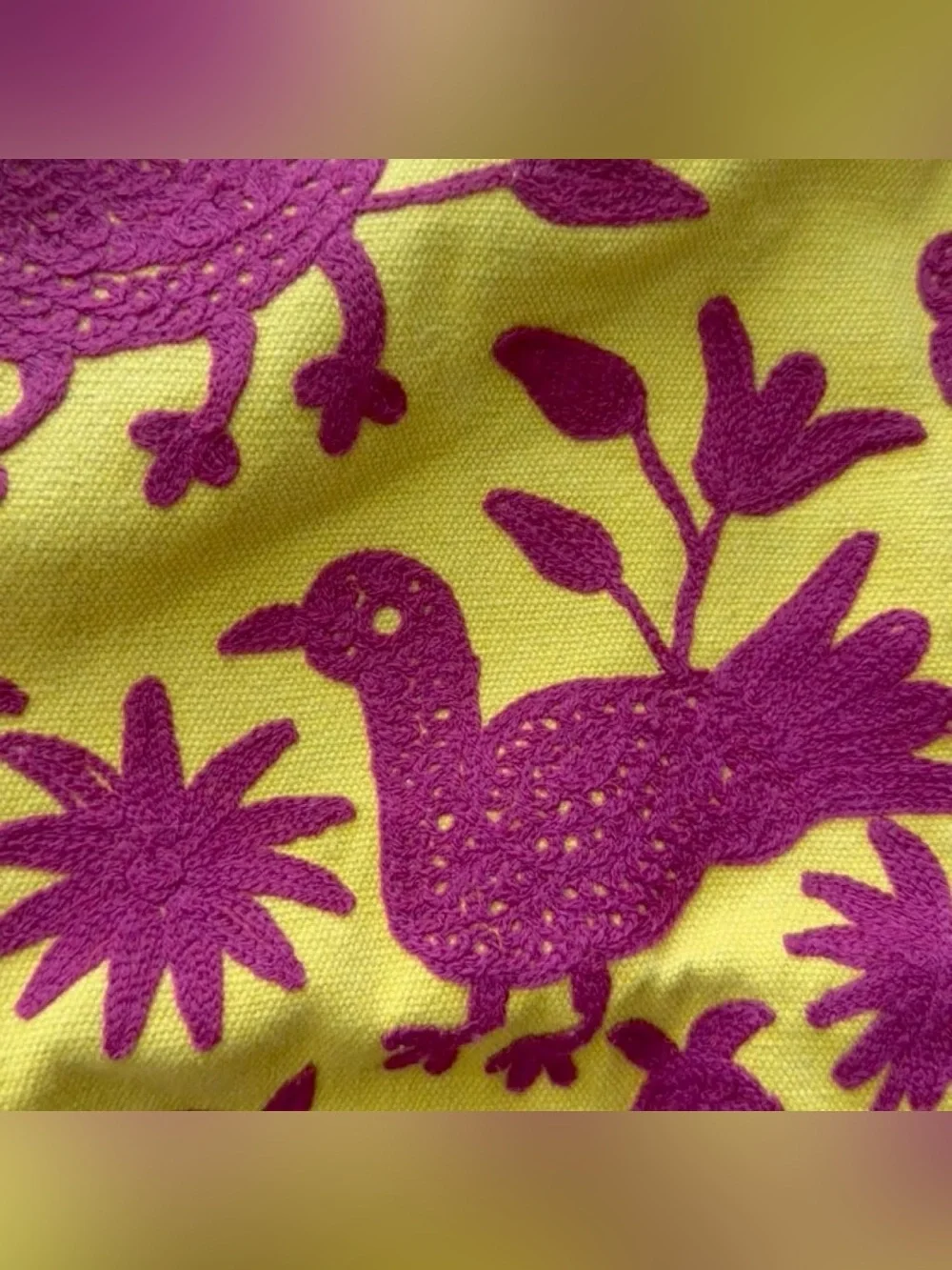 Handmade Mexican Otomi Indigenous Embroidered Pillow Case Cover Maximalist Art
